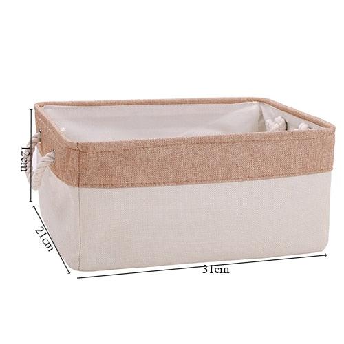 Cotton Linen Folding Storage Baskets Kids Toys Organizer Clothes and Sundries Storage Box Cabinet Storage Bag Laundry Basket - Lily Depot