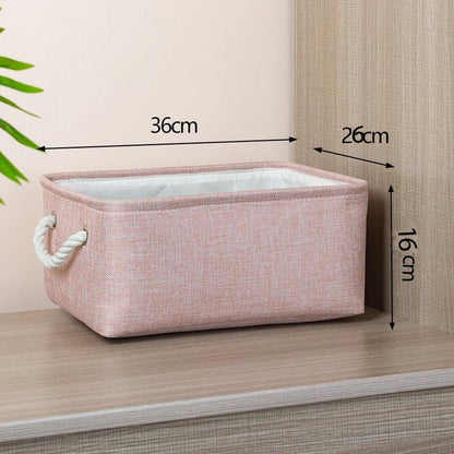 Cotton Linen Folding Storage Baskets Kids Toys Organizer Clothes and Sundries Storage Box Cabinet Storage Bag Laundry Basket - Lily Depot