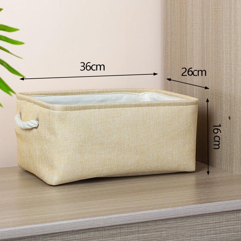 Cotton Linen Folding Storage Baskets Kids Toys Organizer Clothes and Sundries Storage Box Cabinet Storage Bag Laundry Basket - Lily Depot
