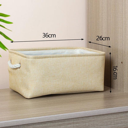 Cotton Linen Folding Storage Baskets Kids Toys Organizer Clothes and Sundries Storage Box Cabinet Storage Bag Laundry Basket - Lily Depot