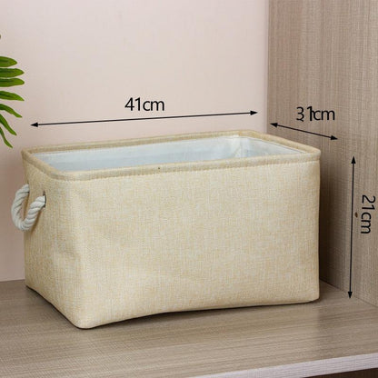 Cotton Linen Folding Storage Baskets Kids Toys Organizer Clothes and Sundries Storage Box Cabinet Storage Bag Laundry Basket - Lily Depot