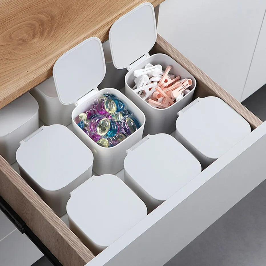Countertop Storage Box Laundry Beads Container Multi-use Laundry Powder Box with Lid Washing Room Organizer - Lily Depot