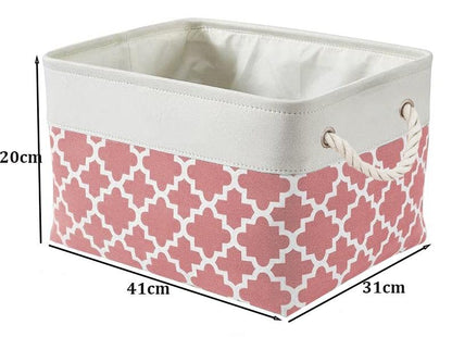 Cube Large Folding Storage Box Canvas Fabric Cubes For Shelves Clothes Toys Books Perfect Organizer Foldable Basket With Handles - Lily Depot