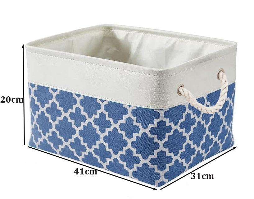 Cube Large Folding Storage Box Canvas Fabric Cubes For Shelves Clothes Toys Books Perfect Organizer Foldable Basket With Handles - Lily Depot