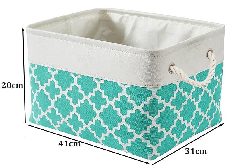 Cube Large Folding Storage Box Canvas Fabric Cubes For Shelves Clothes Toys Books Perfect Organizer Foldable Basket With Handles - Lily Depot
