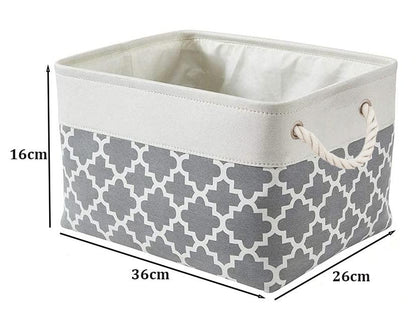Cube Large Folding Storage Box Canvas Fabric Cubes For Shelves Clothes Toys Books Perfect Organizer Foldable Basket With Handles - Lily Depot