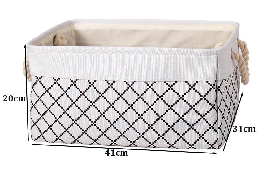 Cube Large Folding Storage Box Canvas Fabric Cubes For Shelves Clothes Toys Books Perfect Organizer Foldable Basket With Handles - Lily Depot