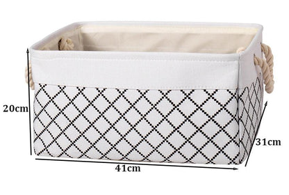Cube Large Folding Storage Box Canvas Fabric Cubes For Shelves Clothes Toys Books Perfect Organizer Foldable Basket With Handles - Lily Depot