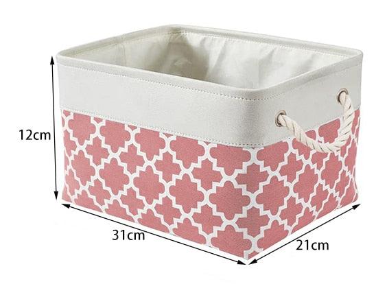 Cube Large Folding Storage Box Canvas Fabric Cubes For Shelves Clothes Toys Books Perfect Organizer Foldable Basket With Handles - Lily Depot
