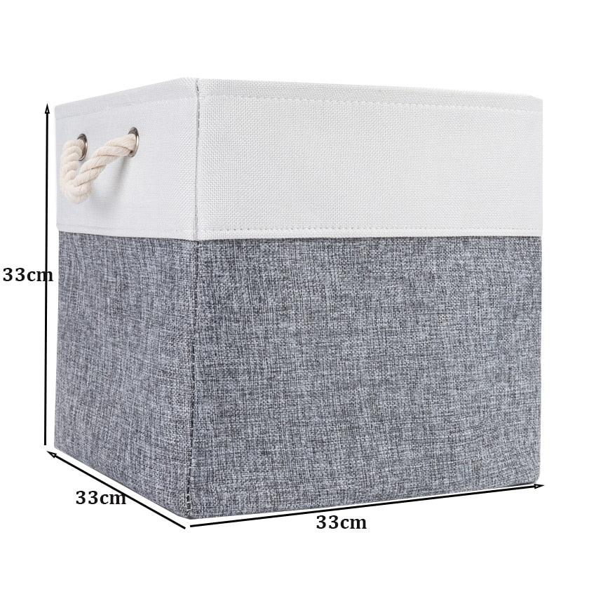 Cube Large Folding Storage Box Canvas Fabric Cubes For Shelves Clothes Toys Books Perfect Organizer Foldable Basket With Handles - Lily Depot