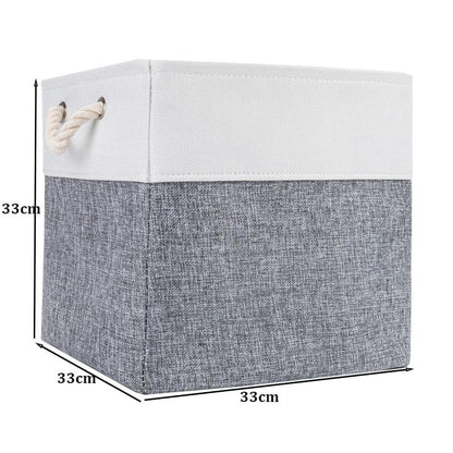 Cube Large Folding Storage Box Canvas Fabric Cubes For Shelves Clothes Toys Books Perfect Organizer Foldable Basket With Handles - Lily Depot