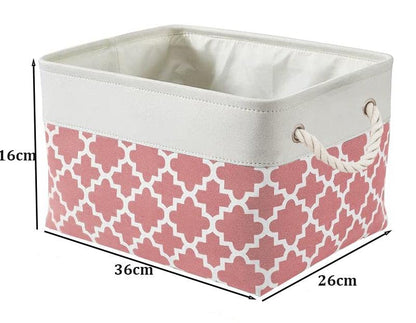 Cube Large Folding Storage Box Canvas Fabric Cubes For Shelves Clothes Toys Books Perfect Organizer Foldable Basket With Handles - Lily Depot