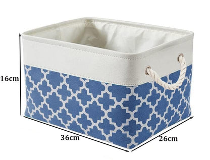 Cube Large Folding Storage Box Canvas Fabric Cubes For Shelves Clothes Toys Books Perfect Organizer Foldable Basket With Handles - Lily Depot