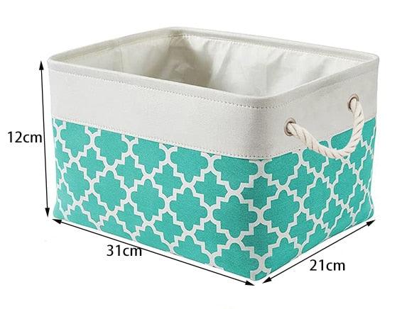 Cube Large Folding Storage Box Canvas Fabric Cubes For Shelves Clothes Toys Books Perfect Organizer Foldable Basket With Handles - Lily Depot