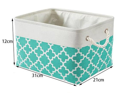 Cube Large Folding Storage Box Canvas Fabric Cubes For Shelves Clothes Toys Books Perfect Organizer Foldable Basket With Handles - Lily Depot