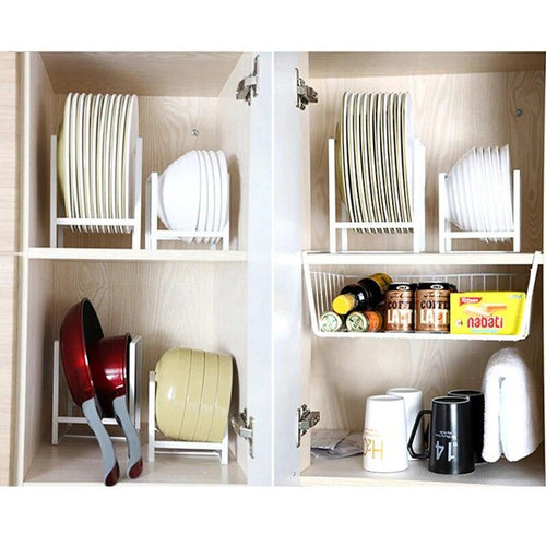 Cupboard Hanging Under Shelf Storage Iron Mesh Basket Cabiniet Door Organizer Rack Plate Dish Closet Holders Storage Basket Rack - Lily Depot