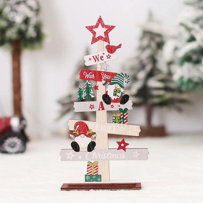 Desktop Christmas Tree Ornament Santa Claus Merry Christmas Wooden Sign Plaque 2023 Xmas Decoration for Home 2024 New Year Gift - Lily Depot