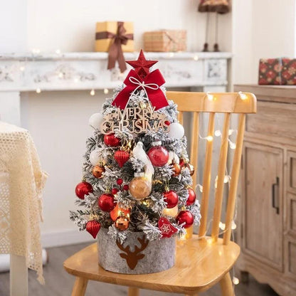 Diy Artificial Christmas Tree with LED Mini Desktop Pine PVC Christmas Decoration 2023 New Year Tree Christmas Ornaments 45/60cm - Lily Depot