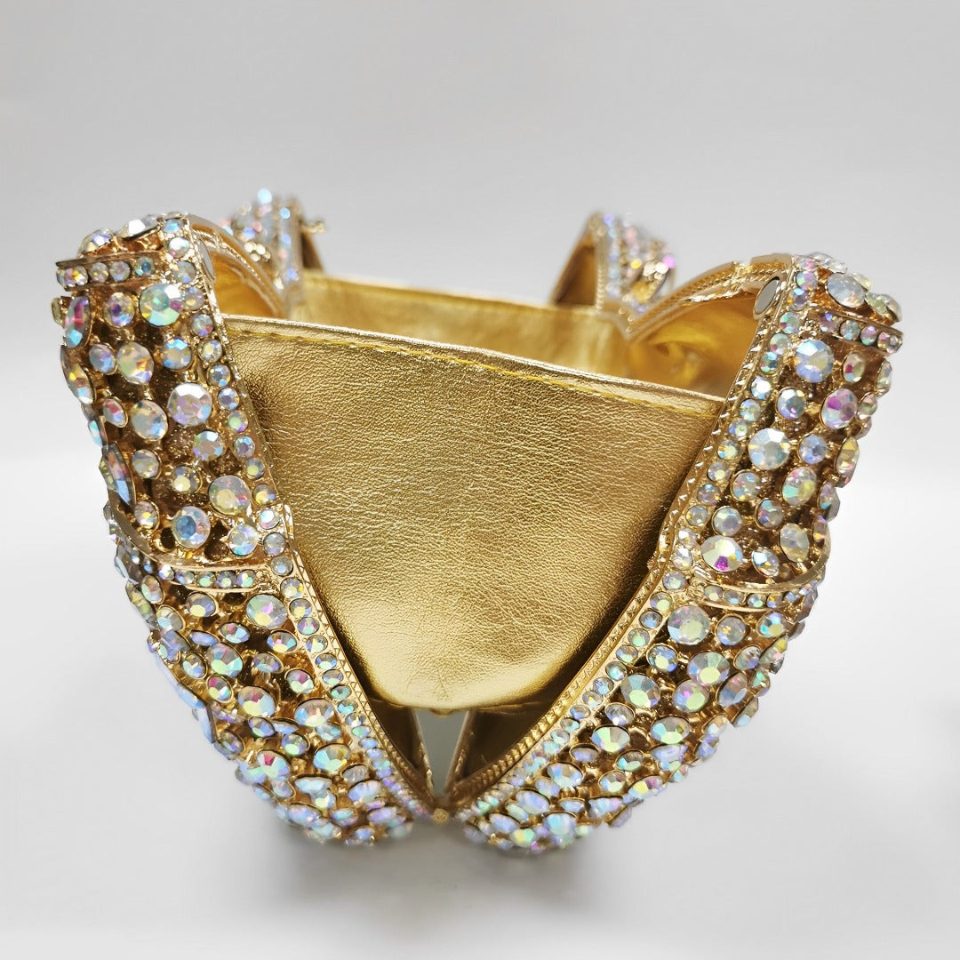 Clutch mit Schleife und Strass Bianca