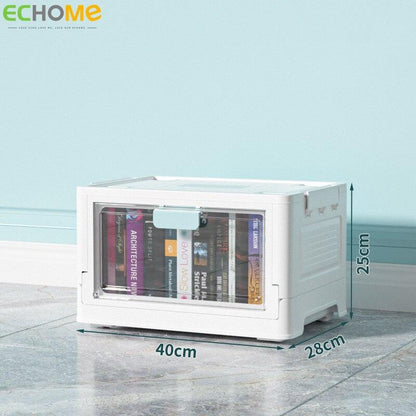 ECHOME Foldable Storage Box Single Door Open Storage Box with Lid Stackable Sundries Toy Snacks Sorting Box Home Storage Cabinet - Lily Depot