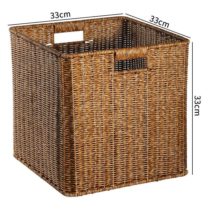 Echome Storage Box Large Bedroom Clothes Storage Box with Lid Imitation Rattan Woven with Lid Storage Basket In-Wardrobe Basket - Lily Depot