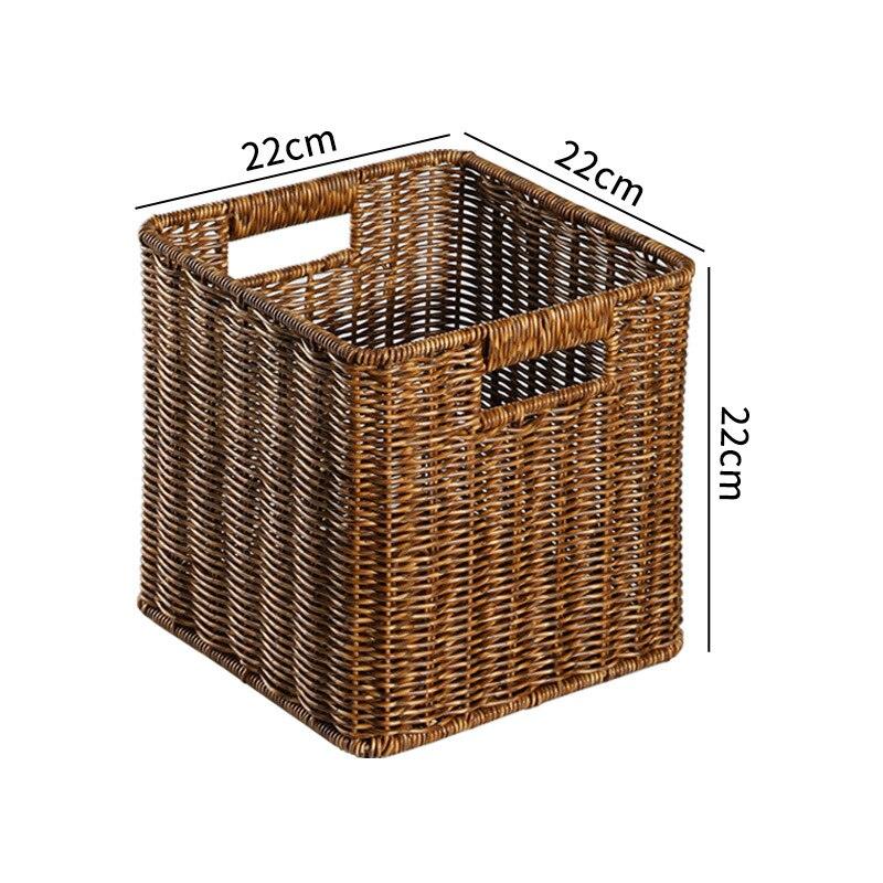 Echome Storage Box Large Bedroom Clothes Storage Box with Lid Imitation Rattan Woven with Lid Storage Basket In-Wardrobe Basket - Lily Depot