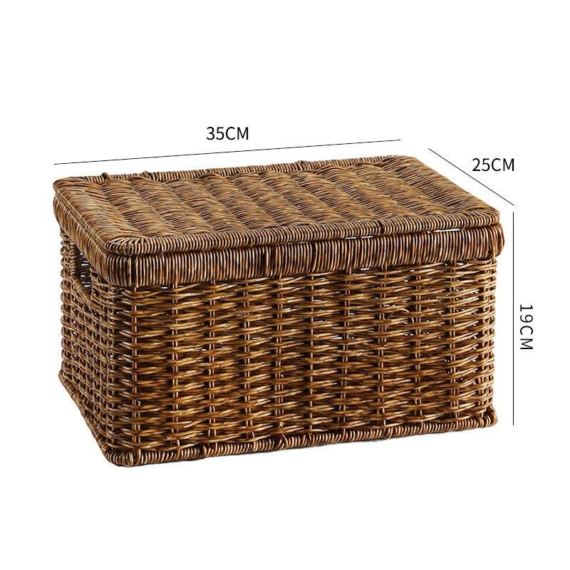 Echome Storage Box Large Bedroom Clothes Storage Box with Lid Imitation Rattan Woven with Lid Storage Basket In-Wardrobe Basket - Lily Depot