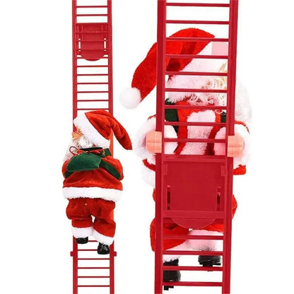 Electric Climbing Ladder Music Santa Claus Christmas Ornament Decoration Home Christmas Tree Hanging Decor 2024 New Year Gift - Lily Depot