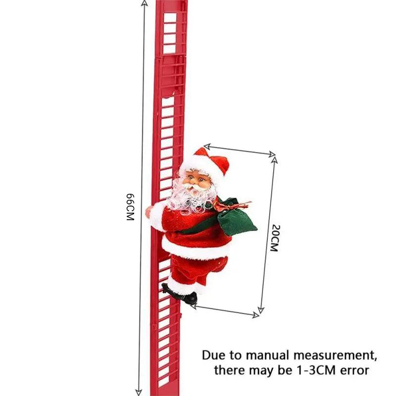 Electric Climbing Ladder Music Santa Claus Christmas Ornament Decoration Home Christmas Tree Hanging Decor 2024 New Year Gift - Lily Depot