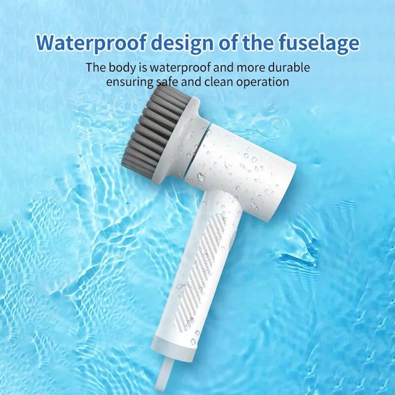 Electric Spin Scrubber 4 in 1 Cordless Handheld Power Shower Bathtub Floor Wall Tile bathroom dish Cleaning Brush - Lily Depot