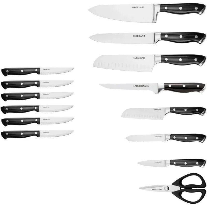 Farberware Edgekeeper® Professional 15-piece Forged Triple Riveted Knife Block Set kitchen knife kitchen knife set - Lily Depot