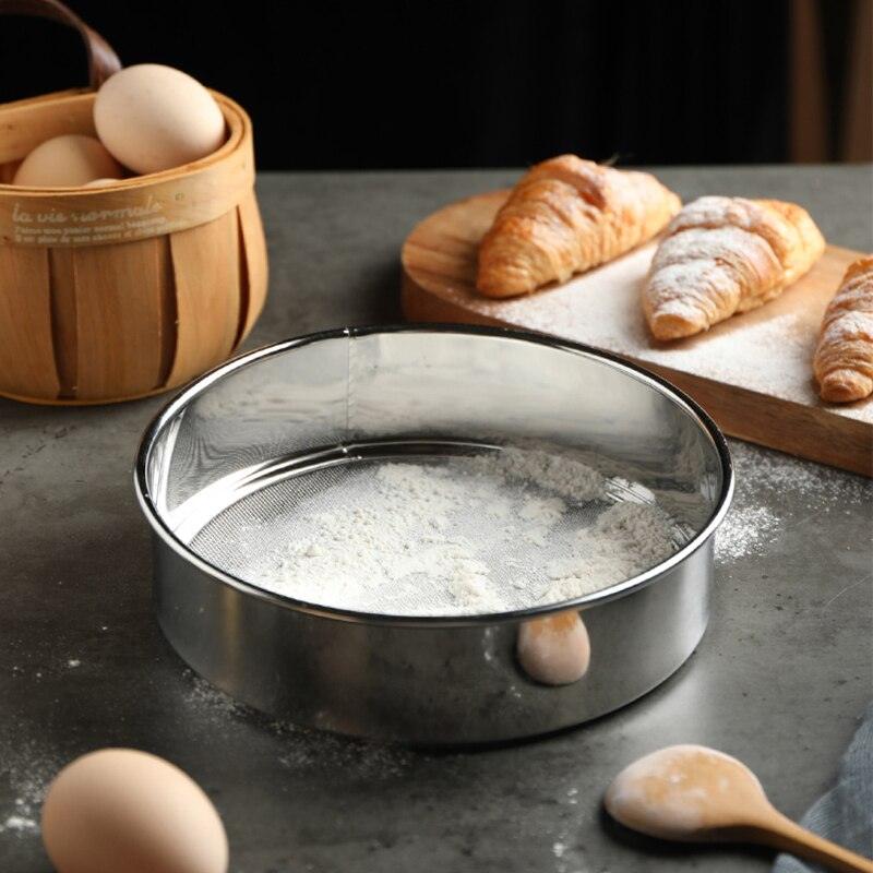 Kitchen Fine Mesh Flour Sieve Filter Colander Stainless Steel Sifter Sieve Strainer Leaking Sieve Kitchen Cake Baking Sifters - Lily Depot