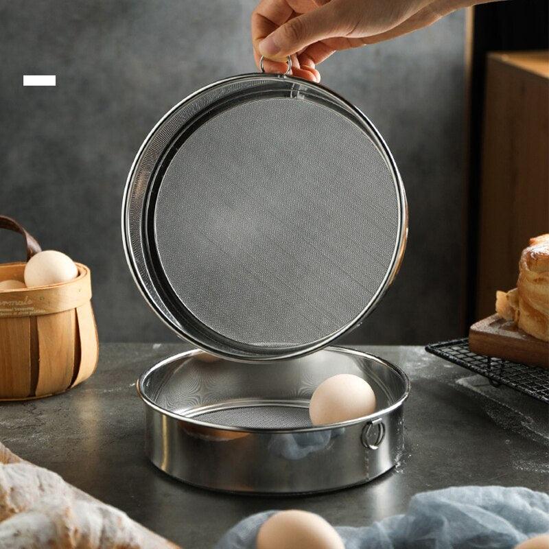 Kitchen Fine Mesh Flour Sieve Filter Colander Stainless Steel Sifter Sieve Strainer Leaking Sieve Kitchen Cake Baking Sifters - Lily Depot