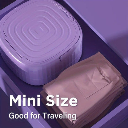 Foldable Mini Laundry Machine Portable 9L Clothes Washing Bucke Household 3 Modes Effective Sterilizing Washer With Drain Basket - Lily Depot