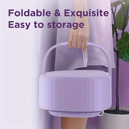 Foldable Mini Laundry Machine Portable 9L Clothes Washing Bucke Household 3 Modes Effective Sterilizing Washer With Drain Basket - Lily Depot