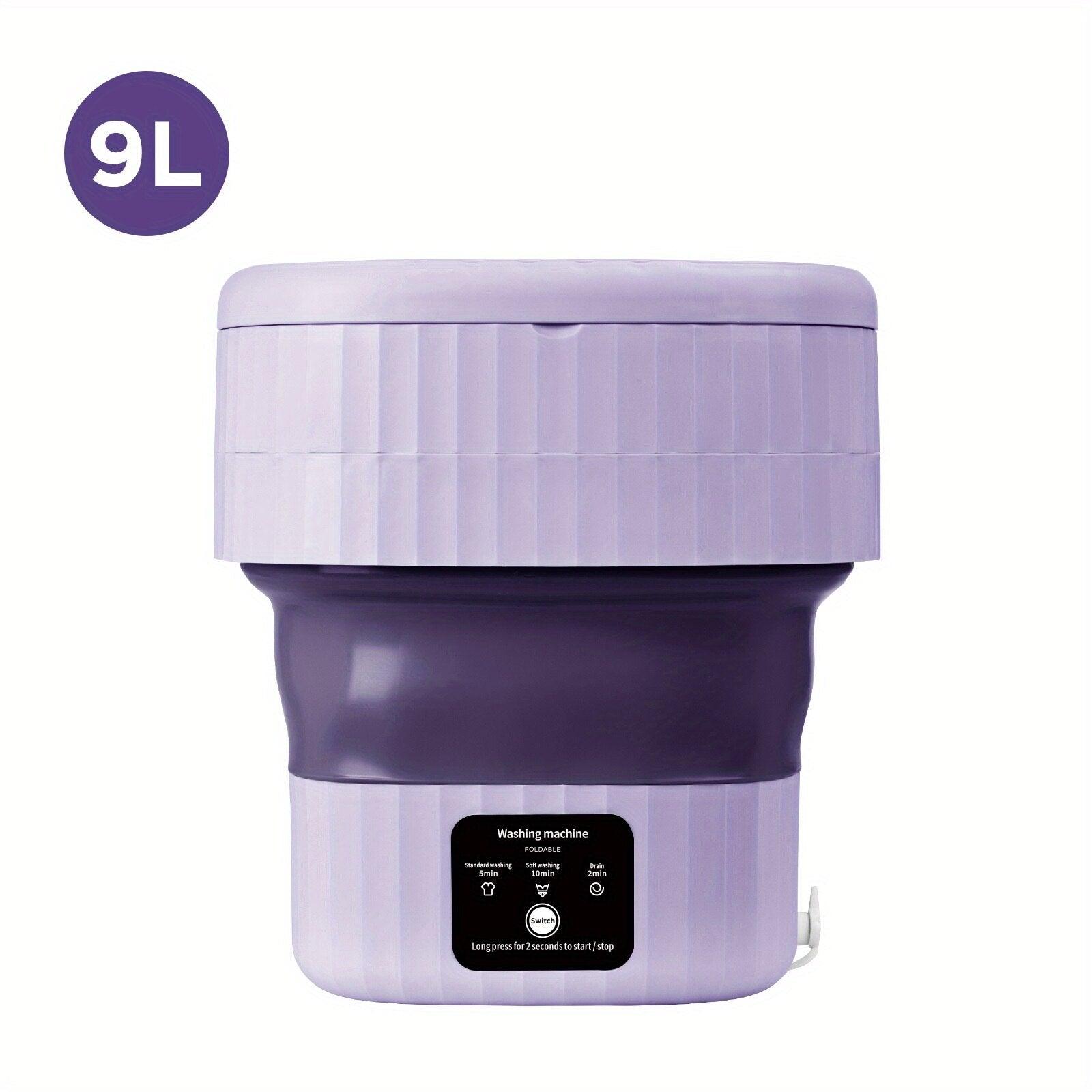 Foldable Mini Laundry Machine Portable 9L Clothes Washing Bucke Household 3 Modes Effective Sterilizing Washer With Drain Basket - Lily Depot