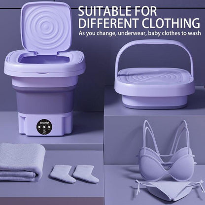 Foldable Mini Washing Machine 8L Socks Underwear Panties Retractable Home Portable Washing Machine 3 Models With Spinning Dry - Lily Depot