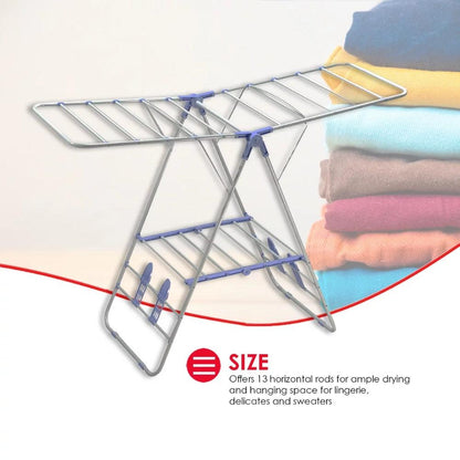 Folding and Collapsible Indoor and Outdoors Clothes Drying Rack, Silver - Lily Depot