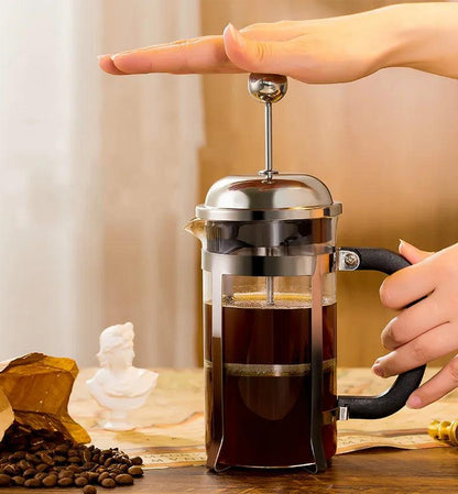 French pressure pot coffee hand brewing pot set home brewing coffee filter appliance milk frother tea maker coffee filter cup - Lily Depot