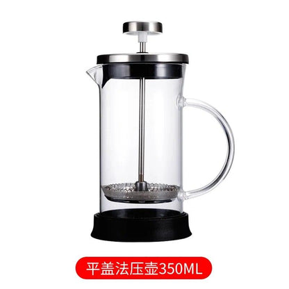 French pressure pot coffee hand brewing pot set home brewing coffee filter appliance milk frother tea maker coffee filter cup - Lily Depot