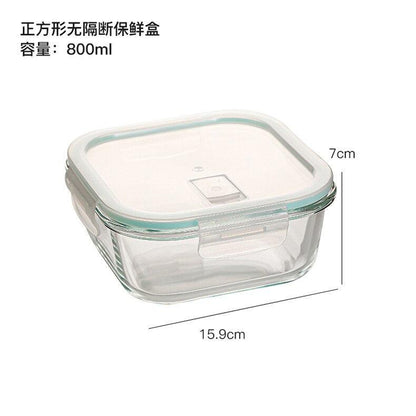 Glass Fresh-Keeping Box high Borosilicate Heat-Resistant Microwave Oven bento Fridge Special Sealed Bowl Food Storage Containers - Lily Depot