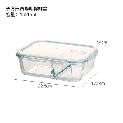 Glass Fresh-Keeping Box high Borosilicate Heat-Resistant Microwave Oven bento Fridge Special Sealed Bowl Food Storage Containers - Lily Depot