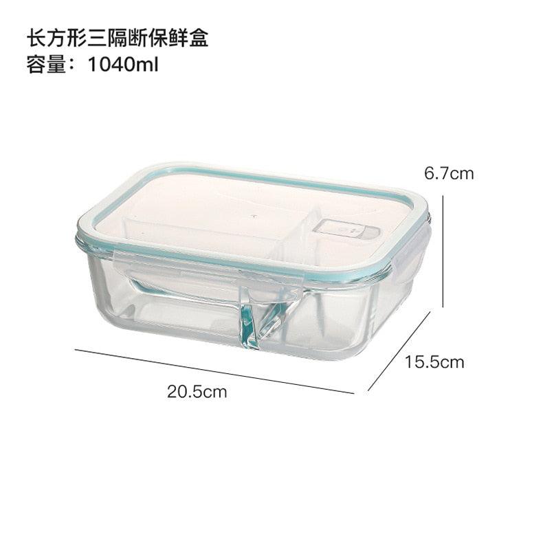 Glass Fresh-Keeping Box high Borosilicate Heat-Resistant Microwave Oven bento Fridge Special Sealed Bowl Food Storage Containers - Lily Depot