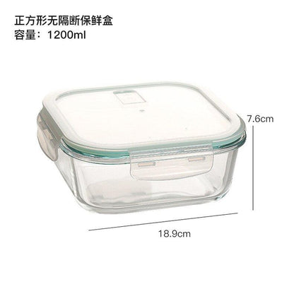 Glass Fresh-Keeping Box high Borosilicate Heat-Resistant Microwave Oven bento Fridge Special Sealed Bowl Food Storage Containers - Lily Depot