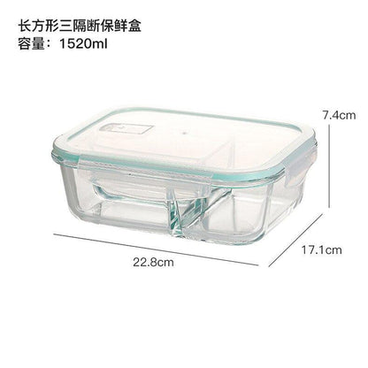 Glass Fresh-Keeping Box high Borosilicate Heat-Resistant Microwave Oven bento Fridge Special Sealed Bowl Food Storage Containers - Lily Depot