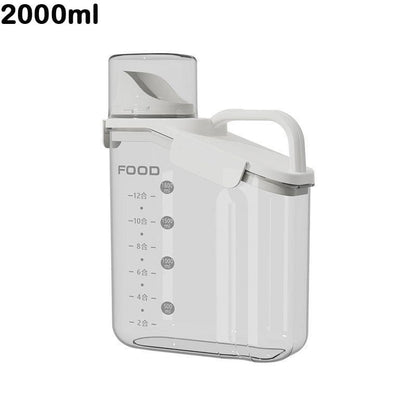 Grain Storage Box Cereals Container with Scale Handle Food Bean Sealed Jar Kitchen Large Capacity Grain Dispenser Oatmeal Bottle - Lily Depot