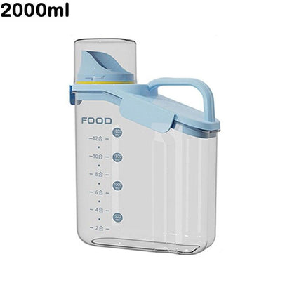 Grain Storage Box Cereals Container with Scale Handle Food Bean Sealed Jar Kitchen Large Capacity Grain Dispenser Oatmeal Bottle - Lily Depot