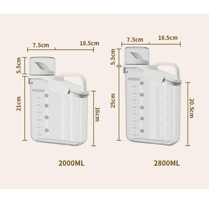 Grain Storage Box Cereals Container with Scale Handle Food Bean Sealed Jar Kitchen Large Capacity Grain Dispenser Oatmeal Bottle - Lily Depot