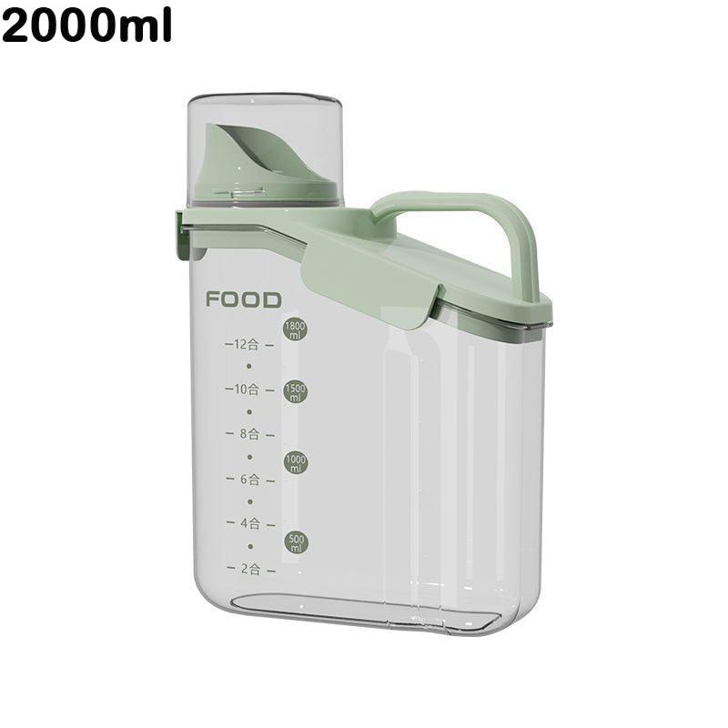 Grain Storage Box Cereals Container with Scale Handle Food Bean Sealed Jar Kitchen Large Capacity Grain Dispenser Oatmeal Bottle - Lily Depot