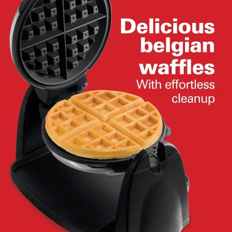 Hamilton Beach Flip Belgian Waffle Maker with Removable Plates, Black, 26030 - Lily Depot